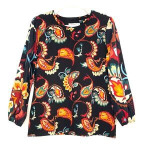 Chico's Black Label Pima Paisley Tee - Size 2 Large